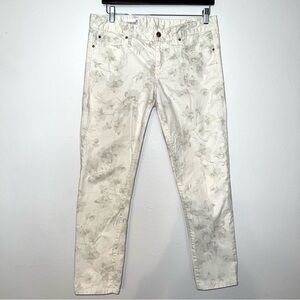 GAP 1969 Cream Light Beige Floral Always Skinny Jeans Women’s SZ 31
